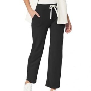 NWT Monrow Thermal Wide Leg Black Sweats size large